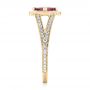 14k Yellow Gold 14k Yellow Gold Custom Ruby And Diamond Halo Engagement Ring - Side View -  103403 - Thumbnail