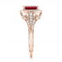 18k Rose Gold 18k Rose Gold Custom Ruby And Diamond Halo Vintage Engagement Ring - Side View -  102729 - Thumbnail