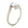  Platinum Platinum Custom Sandblasted Diamond Solitaire Engagement Ring - Three-Quarter View -  103344 - Thumbnail