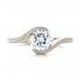  Platinum Platinum Custom Sandblasted Diamond Solitaire Engagement Ring - Top View -  103344 - Thumbnail
