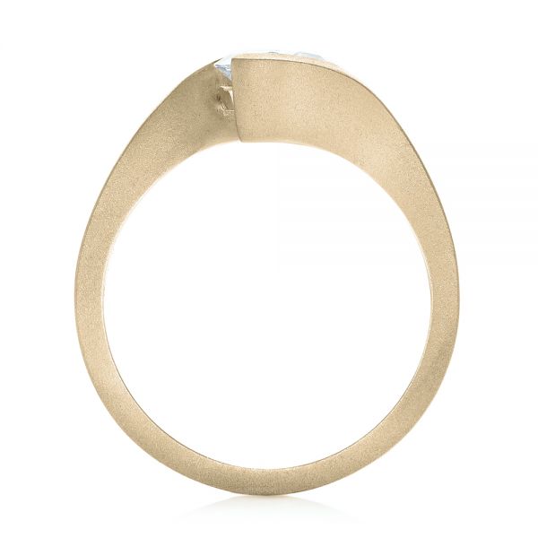 18k Yellow Gold 18k Yellow Gold Custom Sandblasted Diamond Solitaire Engagement Ring - Front View - 103344