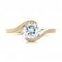 18k Yellow Gold 18k Yellow Gold Custom Sandblasted Diamond Solitaire Engagement Ring - Top View -  103344 - Thumbnail