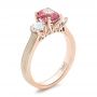 14k Rose Gold 14k Rose Gold Custom Sapphire Diamond And Mokume Engagement Ring - Three-Quarter View -  100771 - Thumbnail