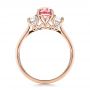 18k Rose Gold 18k Rose Gold Custom Sapphire Diamond And Mokume Engagement Ring - Front View -  100771 - Thumbnail