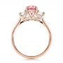 18k Rose Gold 18k Rose Gold Custom Sapphire Diamond And Mokume Engagement Ring - Front View -  100771 - Thumbnail