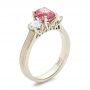 18k White Gold 18k White Gold Custom Sapphire Diamond And Mokume Engagement Ring - Three-Quarter View -  100771 - Thumbnail