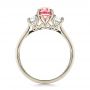 14k White Gold Custom Sapphire Diamond And Mokume Engagement Ring - Front View -  100771 - Thumbnail
