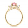 18k Yellow Gold 18k Yellow Gold Custom Sapphire Diamond And Mokume Engagement Ring - Front View -  100771 - Thumbnail