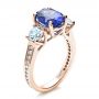 18k Rose Gold 18k Rose Gold Custom Sapphire And Diamond Engagement Ring - Three-Quarter View -  1471 - Thumbnail