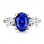 18k Rose Gold 18k Rose Gold Custom Sapphire And Diamond Engagement Ring - Top View -  1471 - Thumbnail