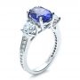 14k White Gold 14k White Gold Custom Sapphire And Diamond Engagement Ring - Three-Quarter View -  1471 - Thumbnail
