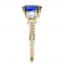 18k Yellow Gold 18k Yellow Gold Custom Sapphire And Diamond Engagement Ring - Side View -  1471 - Thumbnail