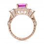 14k Rose Gold 14k Rose Gold Custom Sapphire And Diamond Halo Engagement Ring - Front View -  100270 - Thumbnail