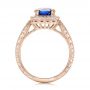 18k Rose Gold 18k Rose Gold Custom Sapphire And Diamond Halo Engagement Ring - Front View -  102036 - Thumbnail