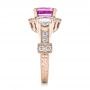 14k Rose Gold 14k Rose Gold Custom Sapphire And Diamond Halo Engagement Ring - Side View -  100270 - Thumbnail