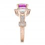 18k Rose Gold 18k Rose Gold Custom Sapphire And Diamond Halo Engagement Ring - Side View -  100270 - Thumbnail