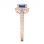 14k Rose Gold 14k Rose Gold Custom Sapphire And Diamond Halo Engagement Ring - Side View -  102036 - Thumbnail