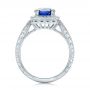 14k White Gold 14k White Gold Custom Sapphire And Diamond Halo Engagement Ring - Front View -  102036 - Thumbnail