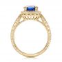 14k Yellow Gold 14k Yellow Gold Custom Sapphire And Diamond Halo Engagement Ring - Front View -  102036 - Thumbnail