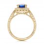 14k Yellow Gold 14k Yellow Gold Custom Sapphire And Diamond Halo Engagement Ring - Front View -  102036 - Thumbnail