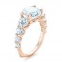 18k Rose Gold 18k Rose Gold Custom Shared Prong Diamond Engagement Ring - Three-Quarter View -  102184 - Thumbnail