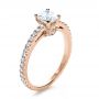 18k Rose Gold 18k Rose Gold Custom Shared Prong Diamond Engagement Ring - Three-Quarter View -  1160 - Thumbnail