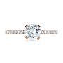 14k Rose Gold 14k Rose Gold Custom Shared Prong Diamond Engagement Ring - Top View -  1160 - Thumbnail