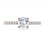 18k Rose Gold 18k Rose Gold Custom Shared Prong Diamond Engagement Ring - Top View -  1160 - Thumbnail