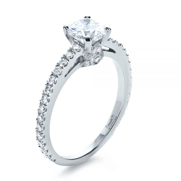 Custom Shared Prong Diamond Engagement Ring - Image