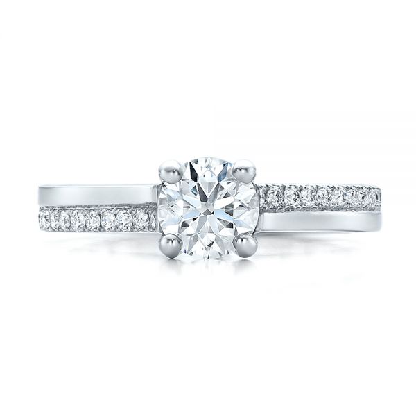 Custom Shared Prong Diamond Engagement Ring 100280 Seattle Bellevue