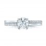 18k White Gold 18k White Gold Custom Shared Prong Diamond Engagement Ring - Top View -  100280 - Thumbnail