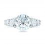 14k White Gold 14k White Gold Custom Shared Prong Diamond Engagement Ring - Top View -  102184 - Thumbnail