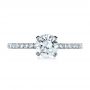 18k White Gold 18k White Gold Custom Shared Prong Diamond Engagement Ring - Top View -  1160 - Thumbnail