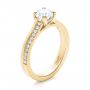 14k Yellow Gold 14k Yellow Gold Custom Shared Prong Diamond Engagement Ring - Three-Quarter View -  100280 - Thumbnail