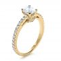 18k Yellow Gold 18k Yellow Gold Custom Shared Prong Diamond Engagement Ring - Three-Quarter View -  1160 - Thumbnail