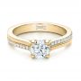 14k Yellow Gold 14k Yellow Gold Custom Shared Prong Diamond Engagement Ring - Flat View -  100280 - Thumbnail
