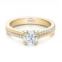 14k Yellow Gold 14k Yellow Gold Custom Shared Prong Diamond Engagement Ring - Flat View -  100280 - Thumbnail