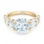 14k Yellow Gold 14k Yellow Gold Custom Shared Prong Diamond Engagement Ring - Flat View -  102184 - Thumbnail
