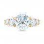 18k Yellow Gold 18k Yellow Gold Custom Shared Prong Diamond Engagement Ring - Top View -  102184 - Thumbnail