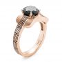 18k Rose Gold 18k Rose Gold Custom Solitaire Black Diamond Engagement Ring - Three-Quarter View -  103269 - Thumbnail