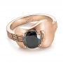 18k Rose Gold 18k Rose Gold Custom Solitaire Black Diamond Engagement Ring - Flat View -  103269 - Thumbnail