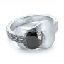  Platinum Custom Solitaire Black Diamond Engagement Ring - Flat View -  103269 - Thumbnail