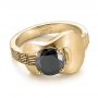 14k Yellow Gold 14k Yellow Gold Custom Solitaire Black Diamond Engagement Ring - Flat View -  103269 - Thumbnail
