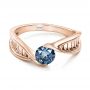14k Rose Gold 14k Rose Gold Custom Solitaire Blue Diamond Engagement Ring - Flat View -  102229 - Thumbnail