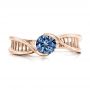 14k Rose Gold 14k Rose Gold Custom Solitaire Blue Diamond Engagement Ring - Top View -  102229 - Thumbnail
