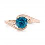 14k Rose Gold 14k Rose Gold Custom Solitaire Blue Diamond Engagement Ring - Top View -  102752 - Thumbnail