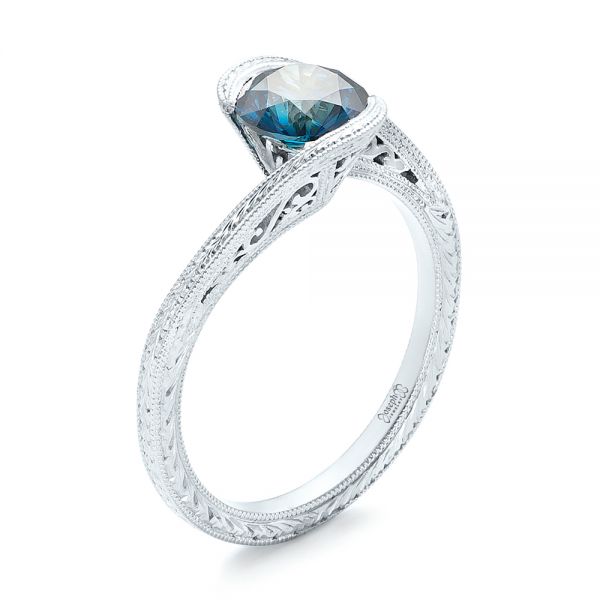 Blue Diamond Wedding Ring Sets