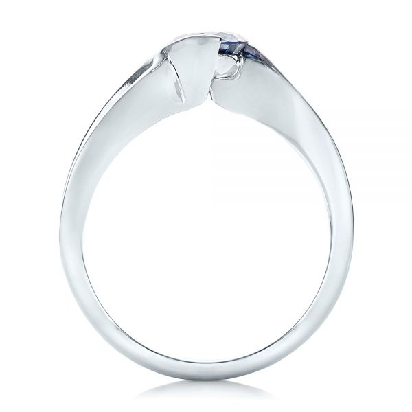  Platinum Platinum Custom Solitaire Blue Diamond Engagement Ring - Front View -  102229