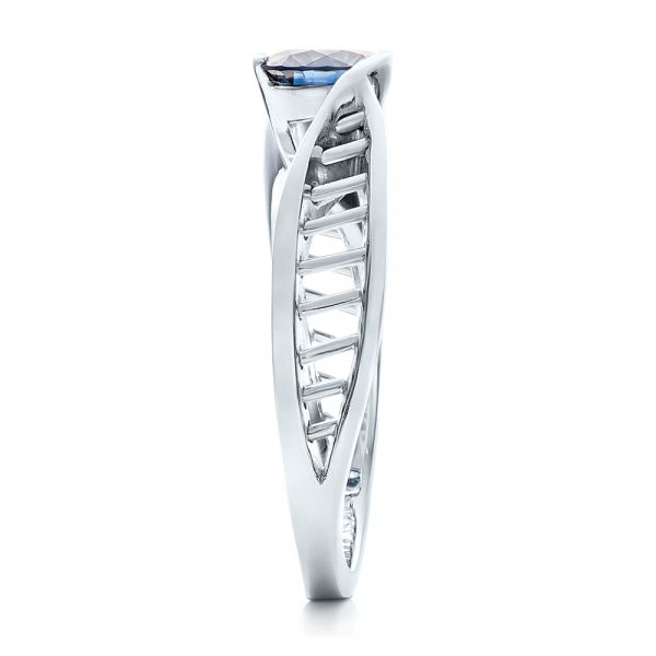  Platinum Platinum Custom Solitaire Blue Diamond Engagement Ring - Side View -  102229