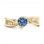 18k Yellow Gold 18k Yellow Gold Custom Solitaire Blue Diamond Engagement Ring - Top View -  102229 - Thumbnail